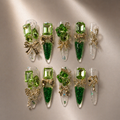 Emerald Bloom Luxury Nails
