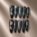 Midnight Chrome Cat Eye Nails