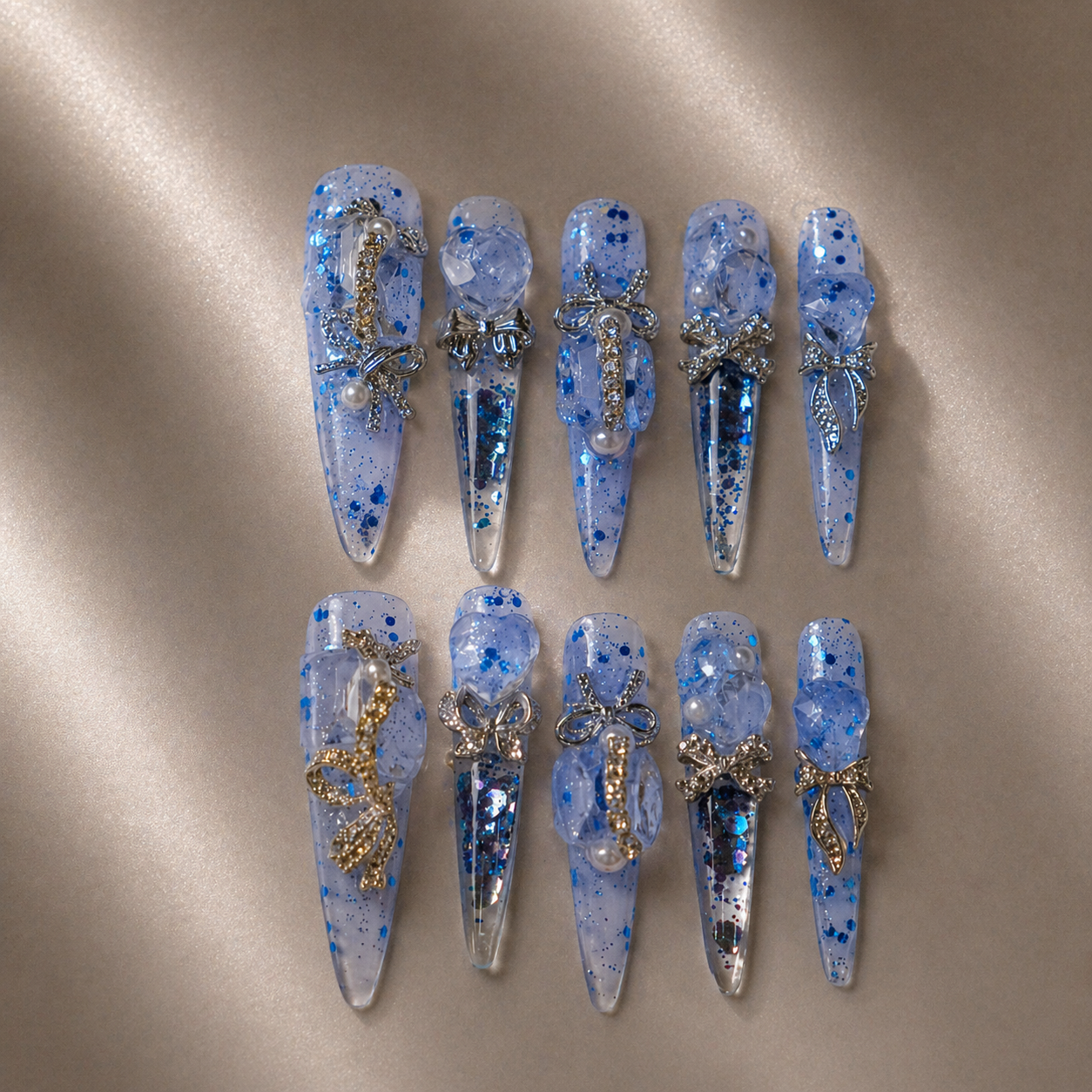 Ocean Sapphire Glam Nails