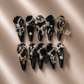 Black Royal Crystal Nails