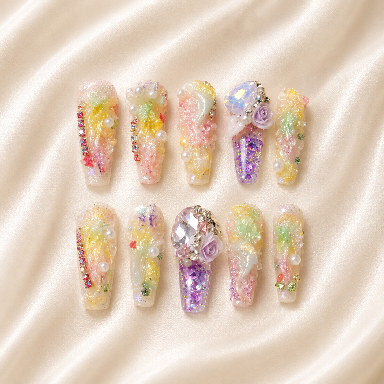 Candy Crystal Glam Nails