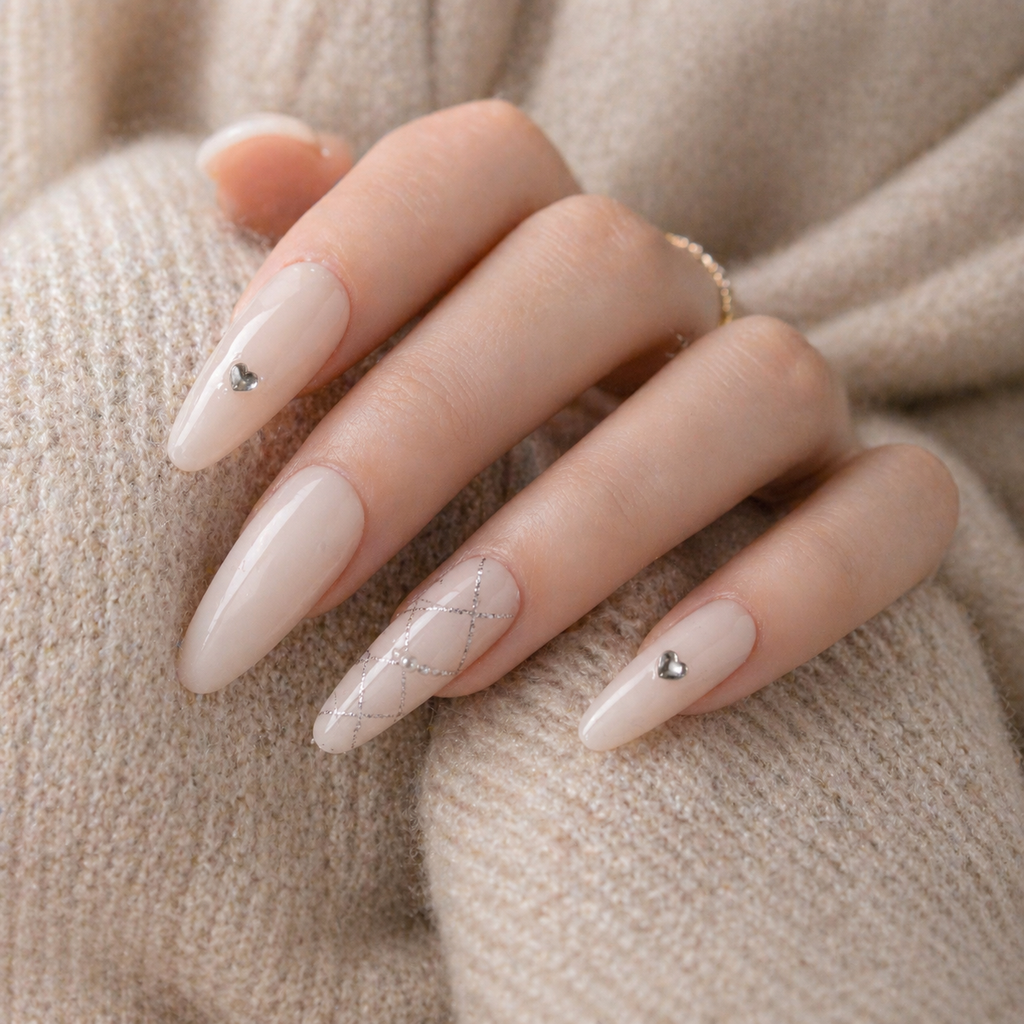 Nude Whisper Almond Nails