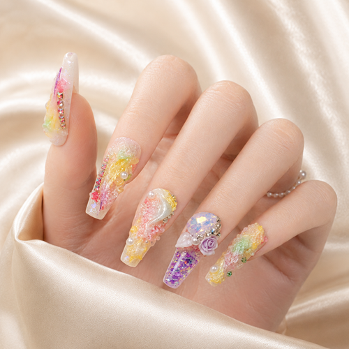 Candy Crystal Glam Nails