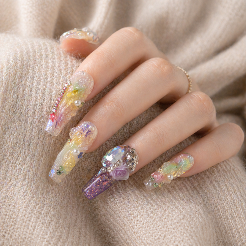 Candy Crystal Glam Nails