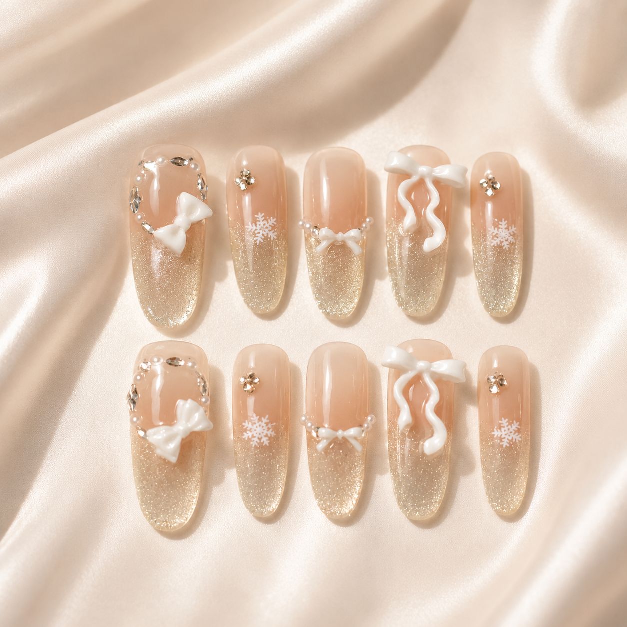 Golden French Elegance Nails