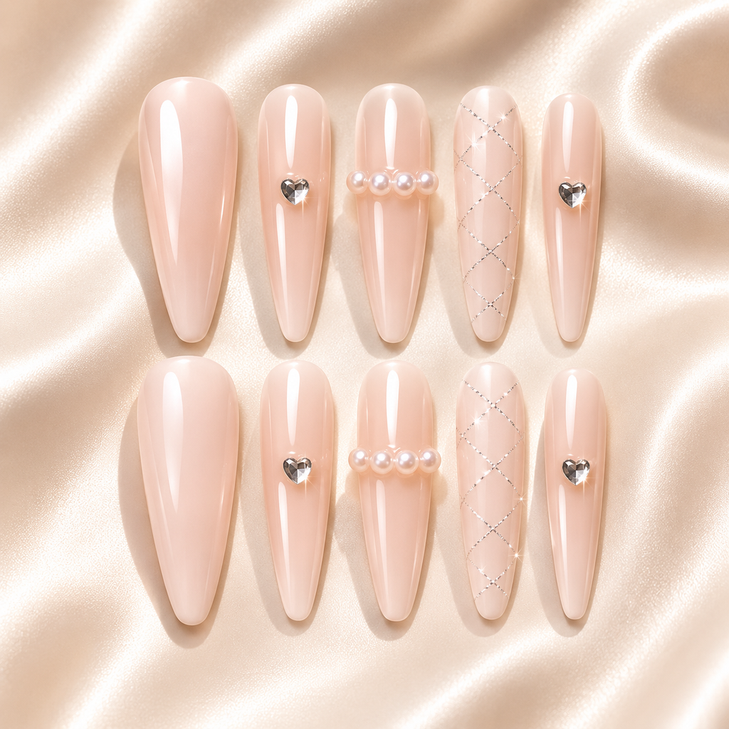 Nude Whisper Almond Nails