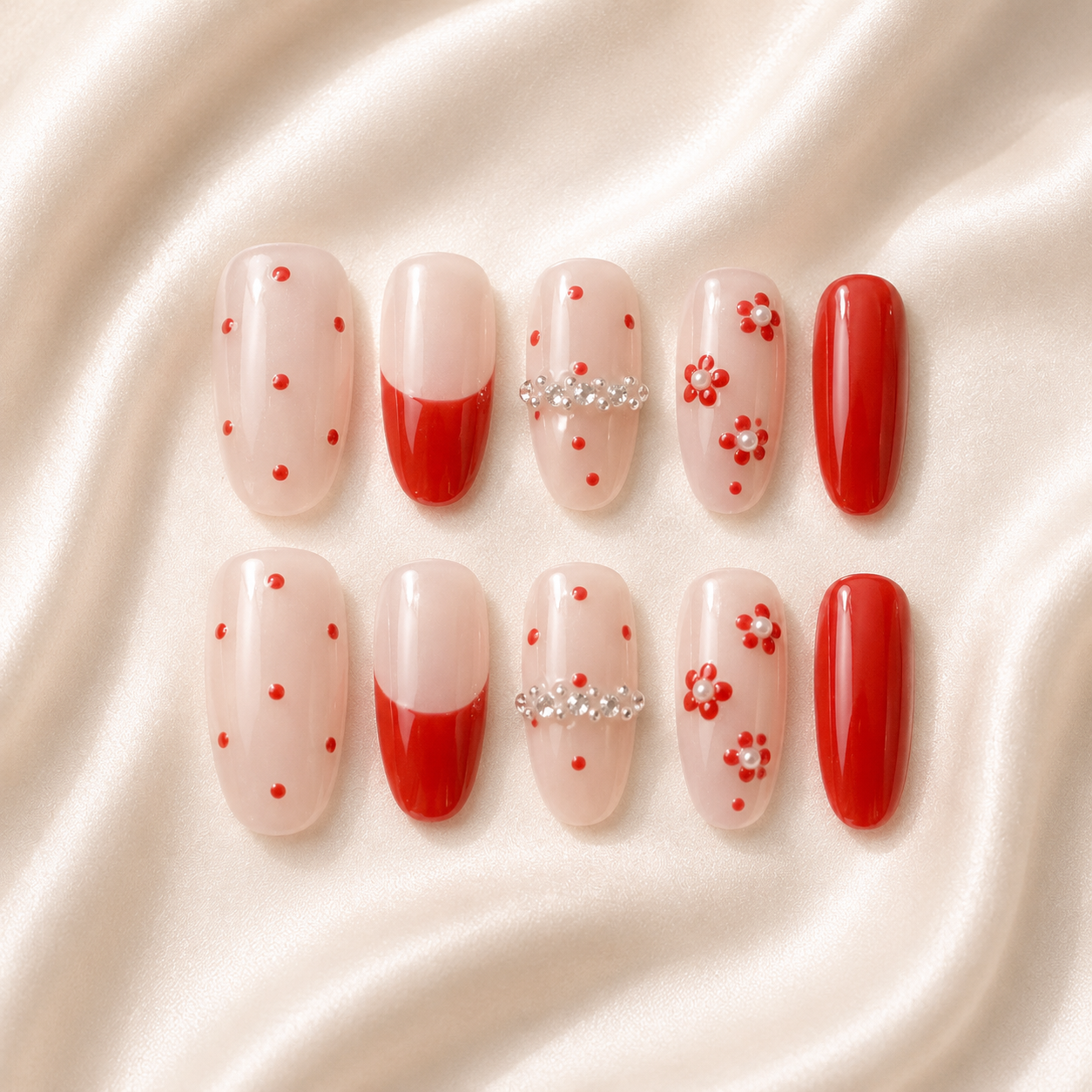Red Bow Sweet Nails