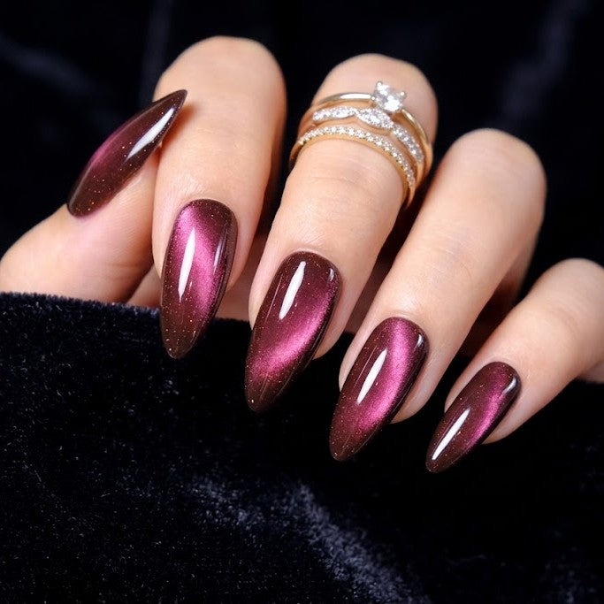 Rose Cat Eye Nails
